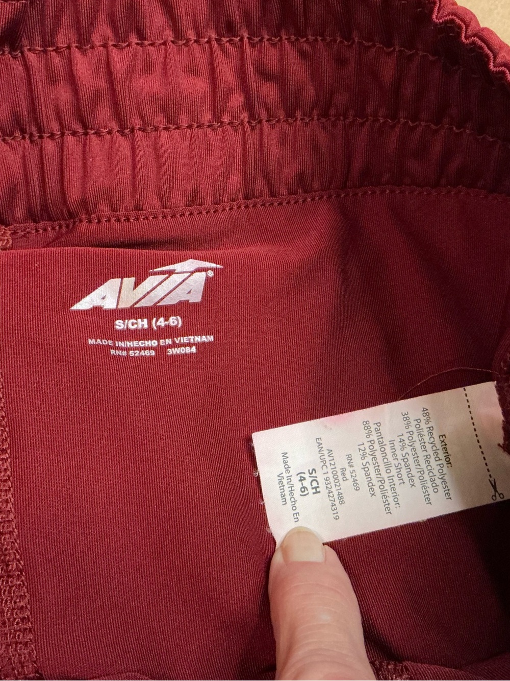 Avia Women's 2-in-1 Running Shorts Maroon Sz Small , 5" Inseam Excellent UC - Picture 8 of 9